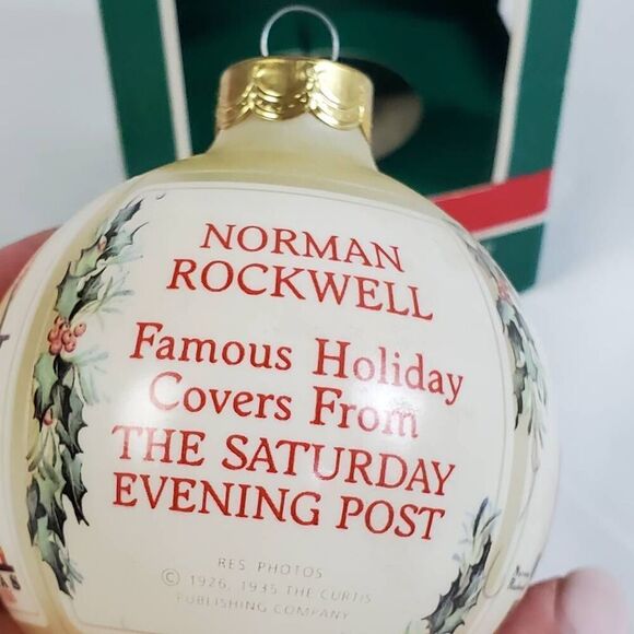 Hallmark Keepsake Ornament 1989 Norman Rockwell Santa Globe – Saturday Evening P - Picture 4 of 7
